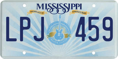 MS license plate LPJ459