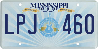 MS license plate LPJ460