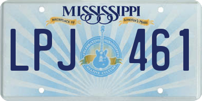 MS license plate LPJ461