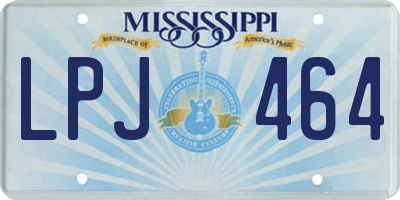MS license plate LPJ464