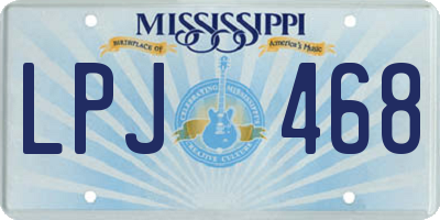 MS license plate LPJ468