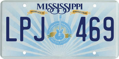 MS license plate LPJ469
