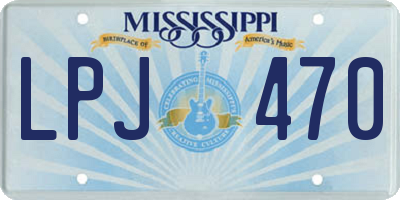 MS license plate LPJ470