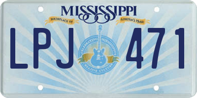 MS license plate LPJ471
