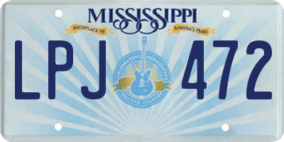 MS license plate LPJ472