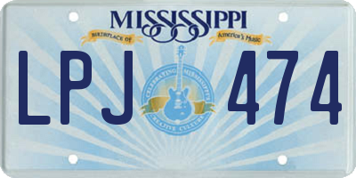 MS license plate LPJ474