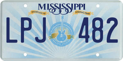 MS license plate LPJ482
