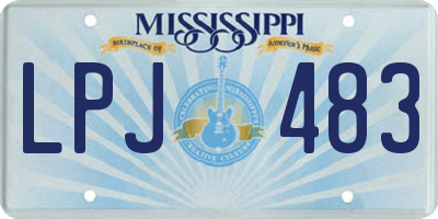 MS license plate LPJ483