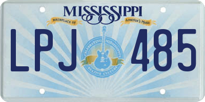 MS license plate LPJ485