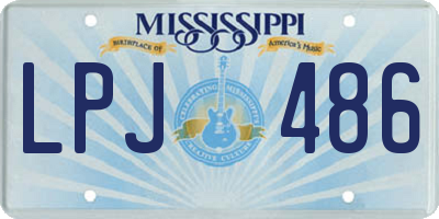 MS license plate LPJ486