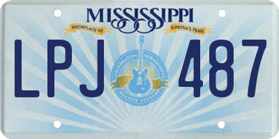 MS license plate LPJ487