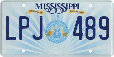 MS license plate LPJ489