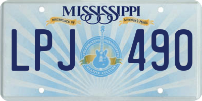 MS license plate LPJ490