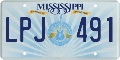 MS license plate LPJ491