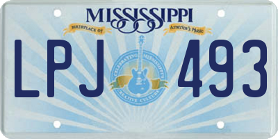 MS license plate LPJ493