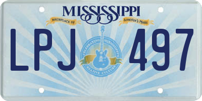MS license plate LPJ497