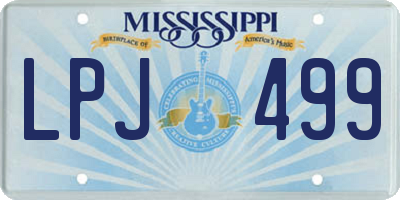MS license plate LPJ499
