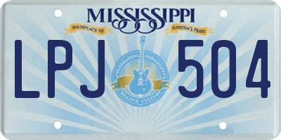 MS license plate LPJ504