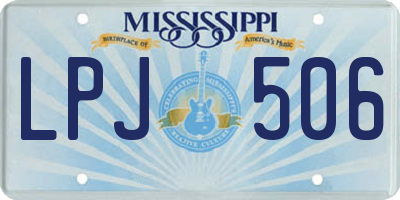 MS license plate LPJ506