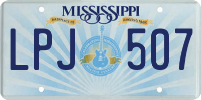 MS license plate LPJ507