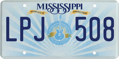 MS license plate LPJ508