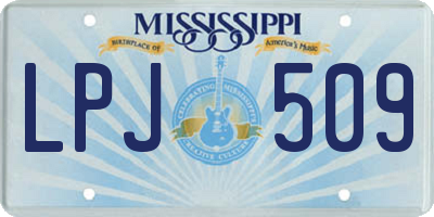MS license plate LPJ509