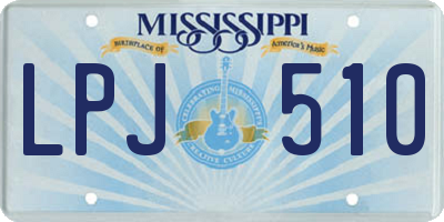 MS license plate LPJ510