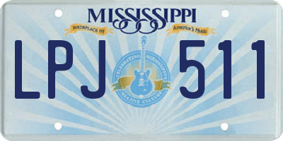 MS license plate LPJ511