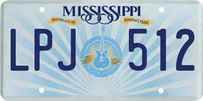 MS license plate LPJ512