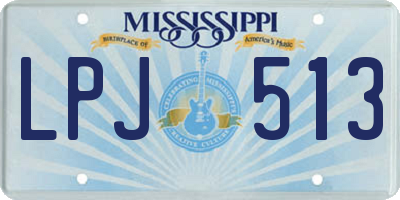 MS license plate LPJ513