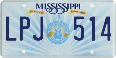 MS license plate LPJ514