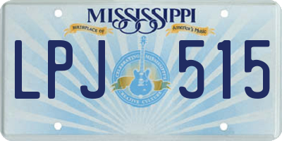 MS license plate LPJ515