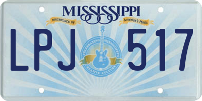 MS license plate LPJ517