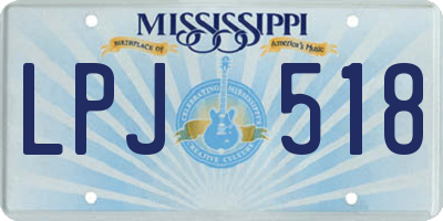 MS license plate LPJ518