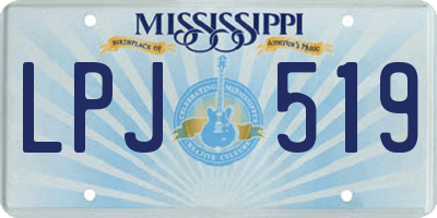 MS license plate LPJ519