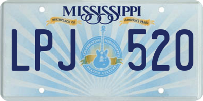 MS license plate LPJ520