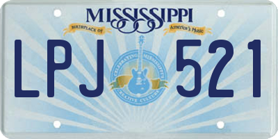 MS license plate LPJ521