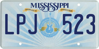 MS license plate LPJ523