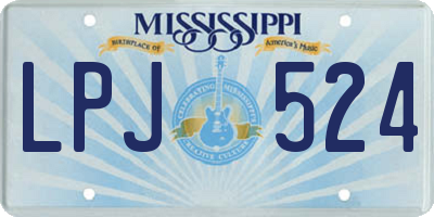 MS license plate LPJ524
