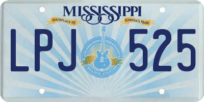 MS license plate LPJ525