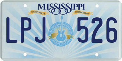 MS license plate LPJ526