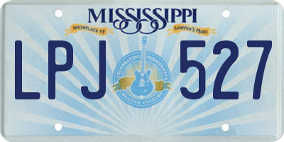MS license plate LPJ527