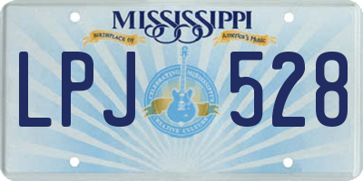 MS license plate LPJ528