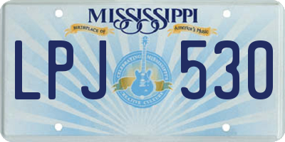 MS license plate LPJ530