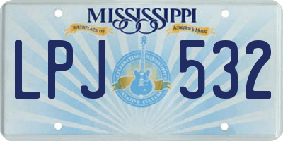 MS license plate LPJ532