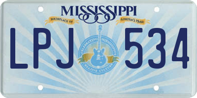 MS license plate LPJ534