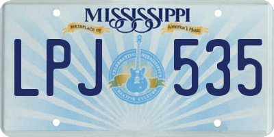MS license plate LPJ535
