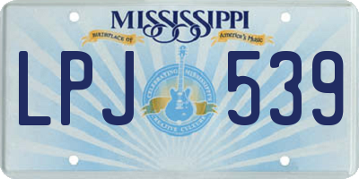 MS license plate LPJ539