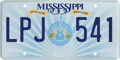 MS license plate LPJ541