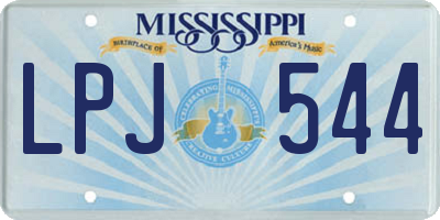 MS license plate LPJ544